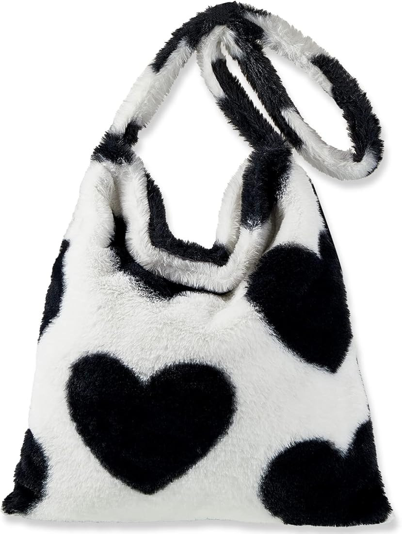 Fluffy Shoulder Bag Plush Bags Women Ladies Tote Bag Fluffy White Furry Purse Handbag for Winter ... | Amazon (US)