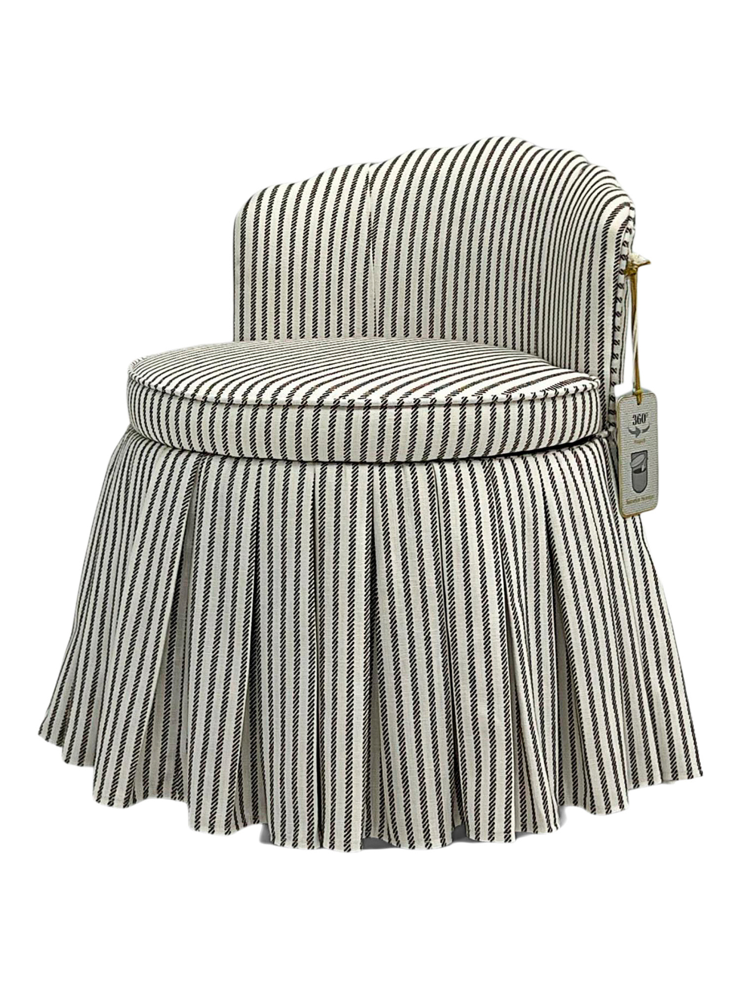 22x28 Striped Swivel Vanity Chair With Storage And Pleated Skirt | TJ Maxx