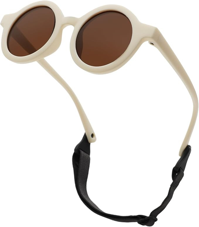 LOJUDI Baby Sunglasses 0-24 Months - with Strap Polarised Cute Round for Newborn Infant Toddler S... | Amazon (UK)