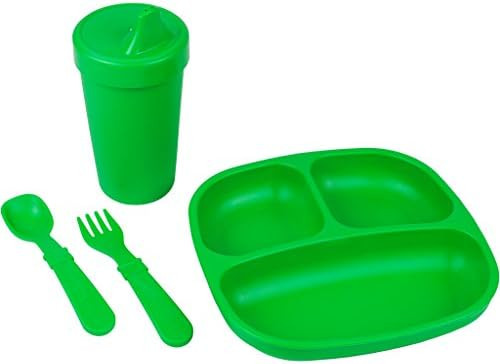 Re-Play Made in the USA Toddler Diner Set | Divided Plate, No Spill Sippy Cup, Utensil Set | Eco ... | Amazon (US)