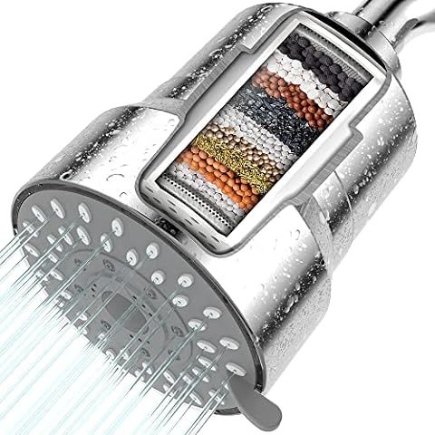 Filtered Shower Head, 3 Modes High Pressure Shower Head with 15 Stage Hard Water Shower Filter Cartr | Amazon (US)
