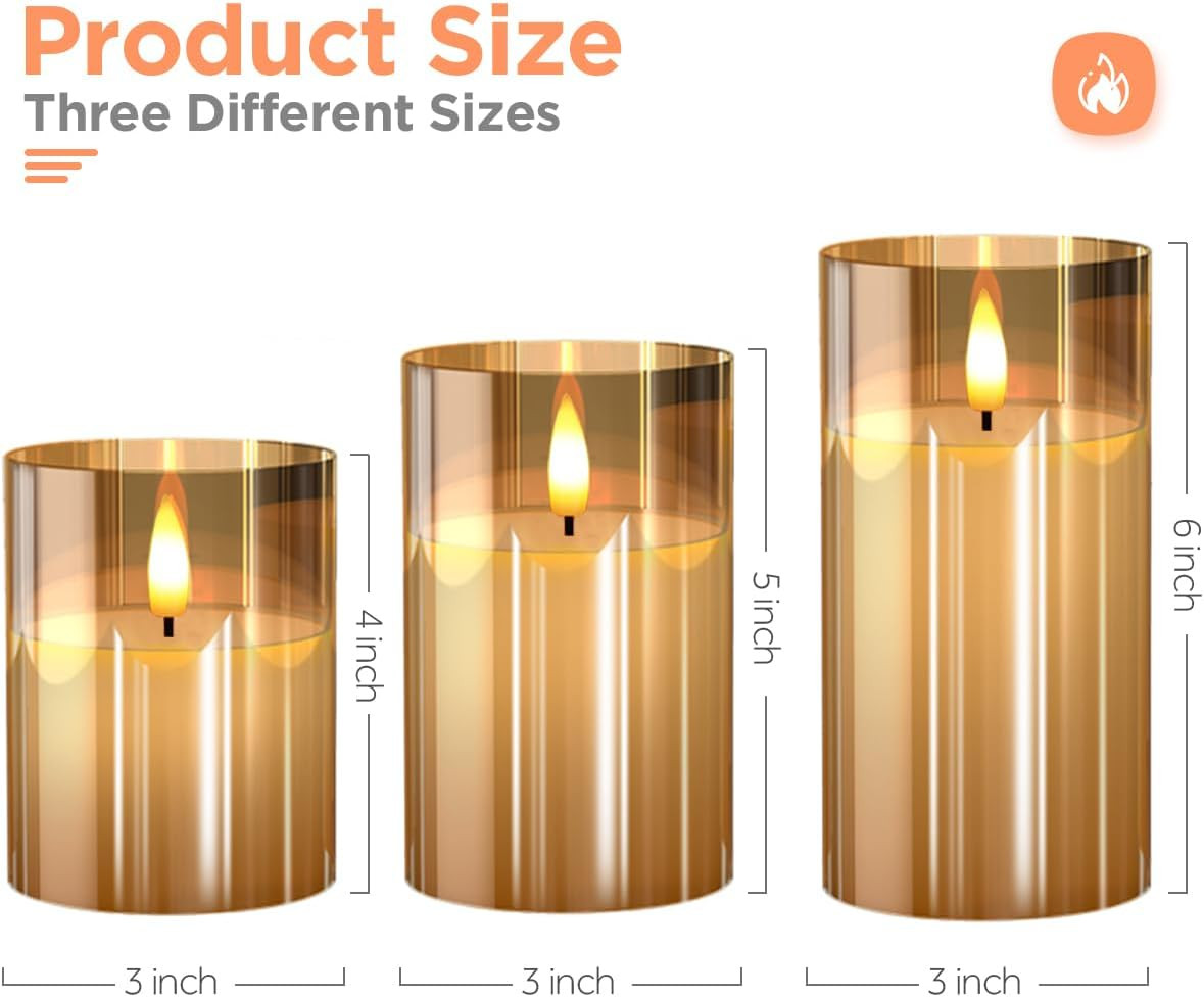Flameless Candles Gold Pack of 3 | Amazon (US)