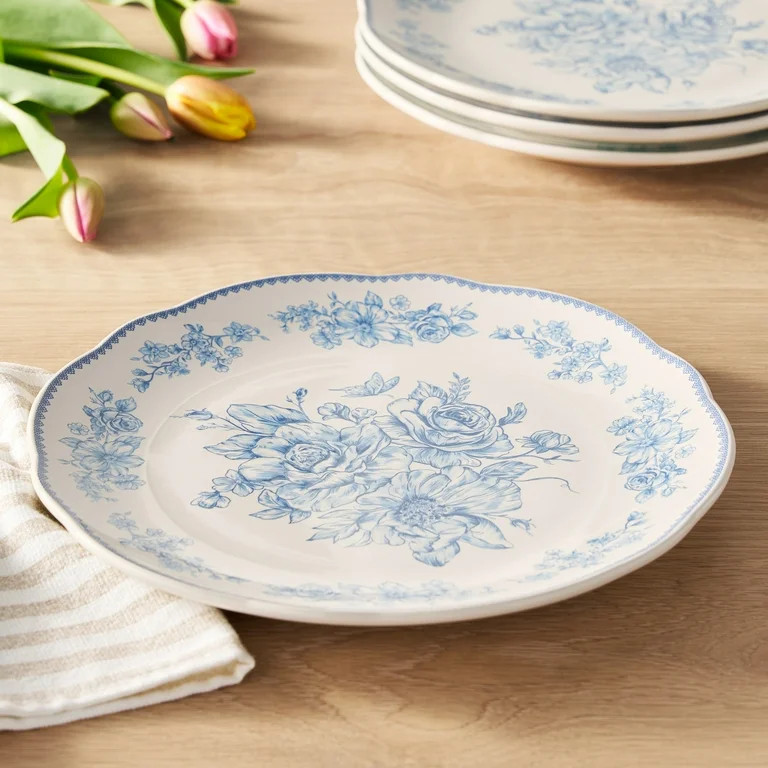 The Pioneer Woman Agatha Stoneware Dinner Plate, Blue | Walmart (US)