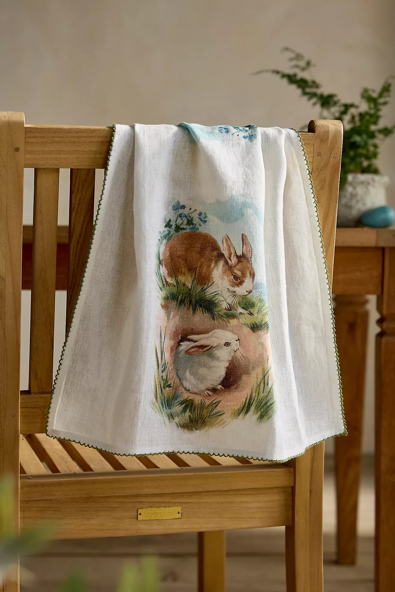 Spring Bunnies Linen Dish Towel | Anthropologie (US)