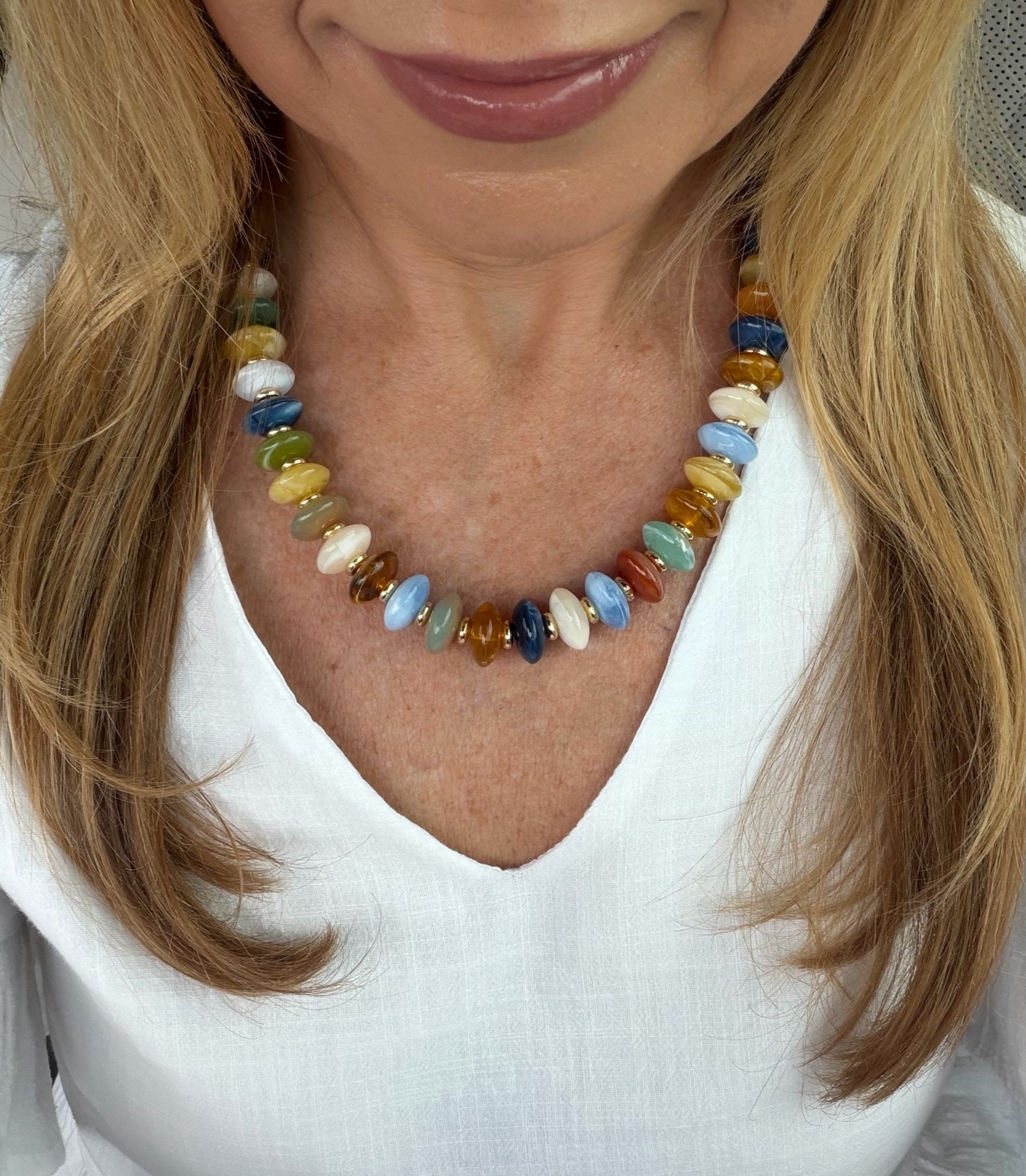 Close up of necklace