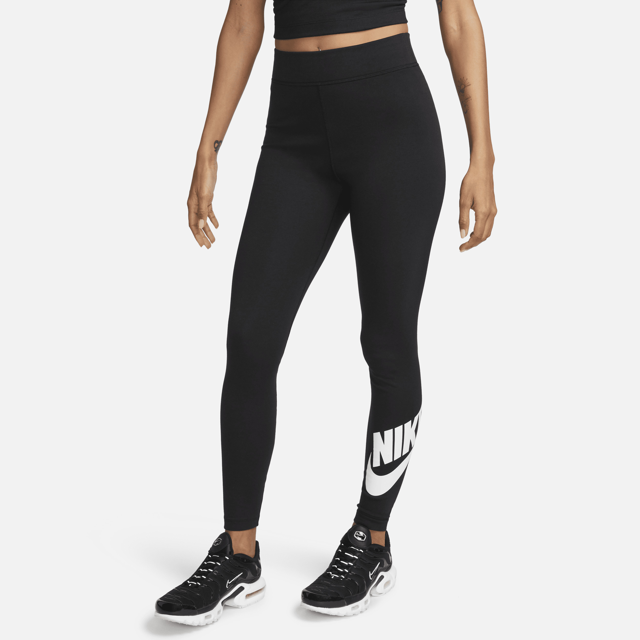 Women's Nike Sportswear Classics High-Waisted Graphic Leggings in Black | DV7791-010 | Nike (US)