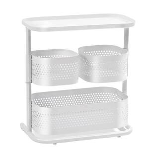 Rotating Vanity Bedroom Storage with 3-tier for Countertop Storage in White | The Home Depot