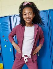 Girls Active Long Sleeve Fleece Zip Up Hoodie | The Children's Place | The Children's Place