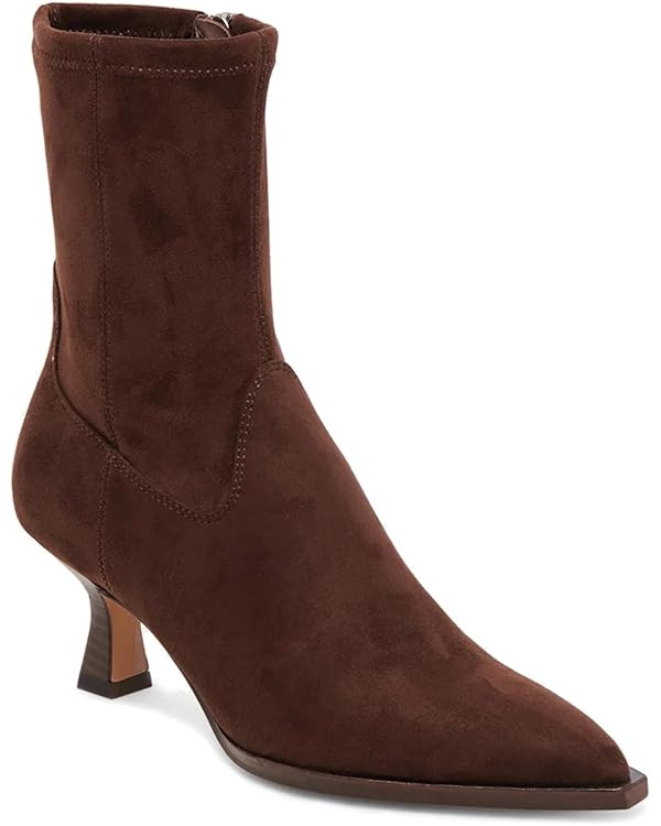 VOMIRA Ankle Boots for Women Pointy Toe Stacked Kitten Heels Black Boots for Women Side Zipper Le... | Amazon (US)