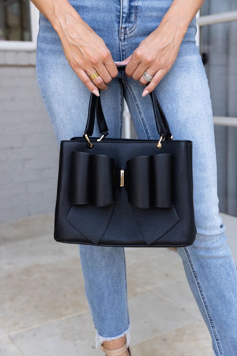 Jenna Bow Bag- Black | Avara