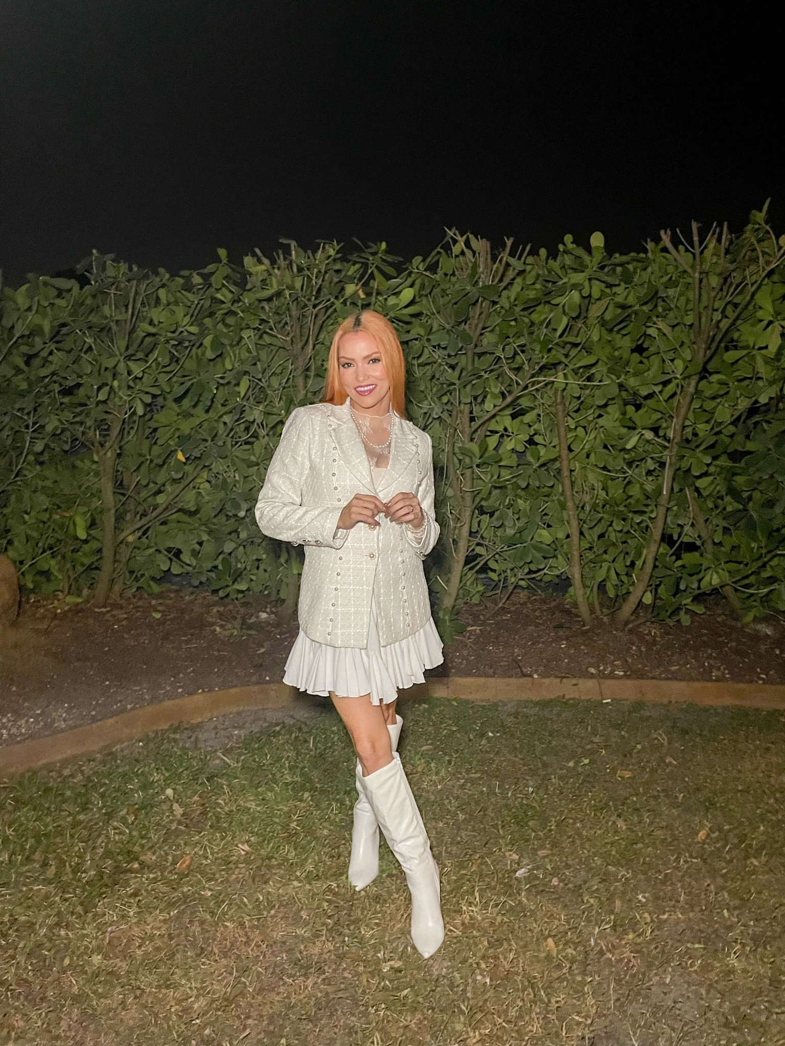 Florida winter outdoor in all white 