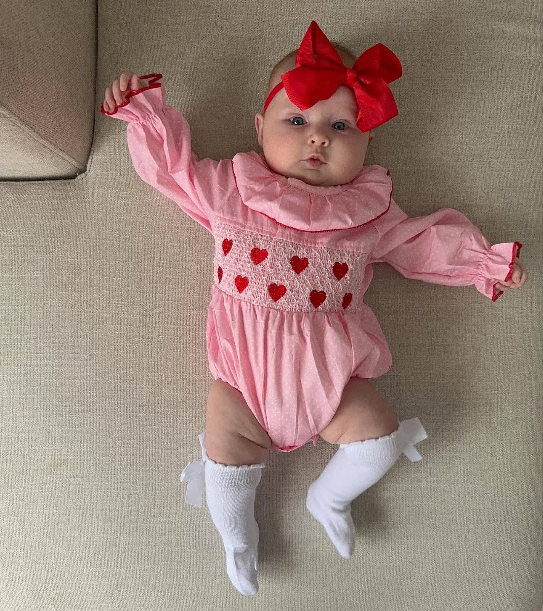 Baby girl heart smocked bubble romper long sleeve bodysuit ❣️

#LTKbaby #LTKkids #LTKSeasonal