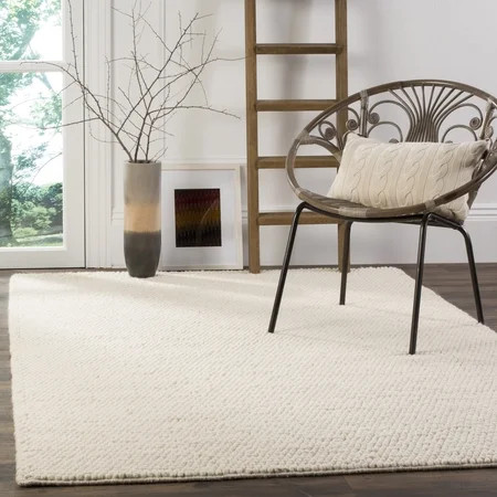 SAFAVIEH Natura Feride Solid Braided Wool Area Rug, Ivory, 6' x 9' - Scandinavian Design, Ivory, ... | Walmart (US)