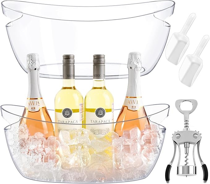 Ice Buckets for Parties,Ice Bucket Bowls of 2pcs with Scoops(2pcs)&Metal Wine Bottle Opener(1pc),... | Amazon (US)
