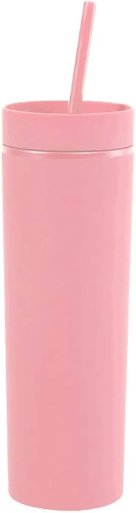 momocici Matte Skinny Tumblers Bulk.16oz Matte Pastel Colored Skinny Tumblers with Lids and Straw... | Amazon (US)