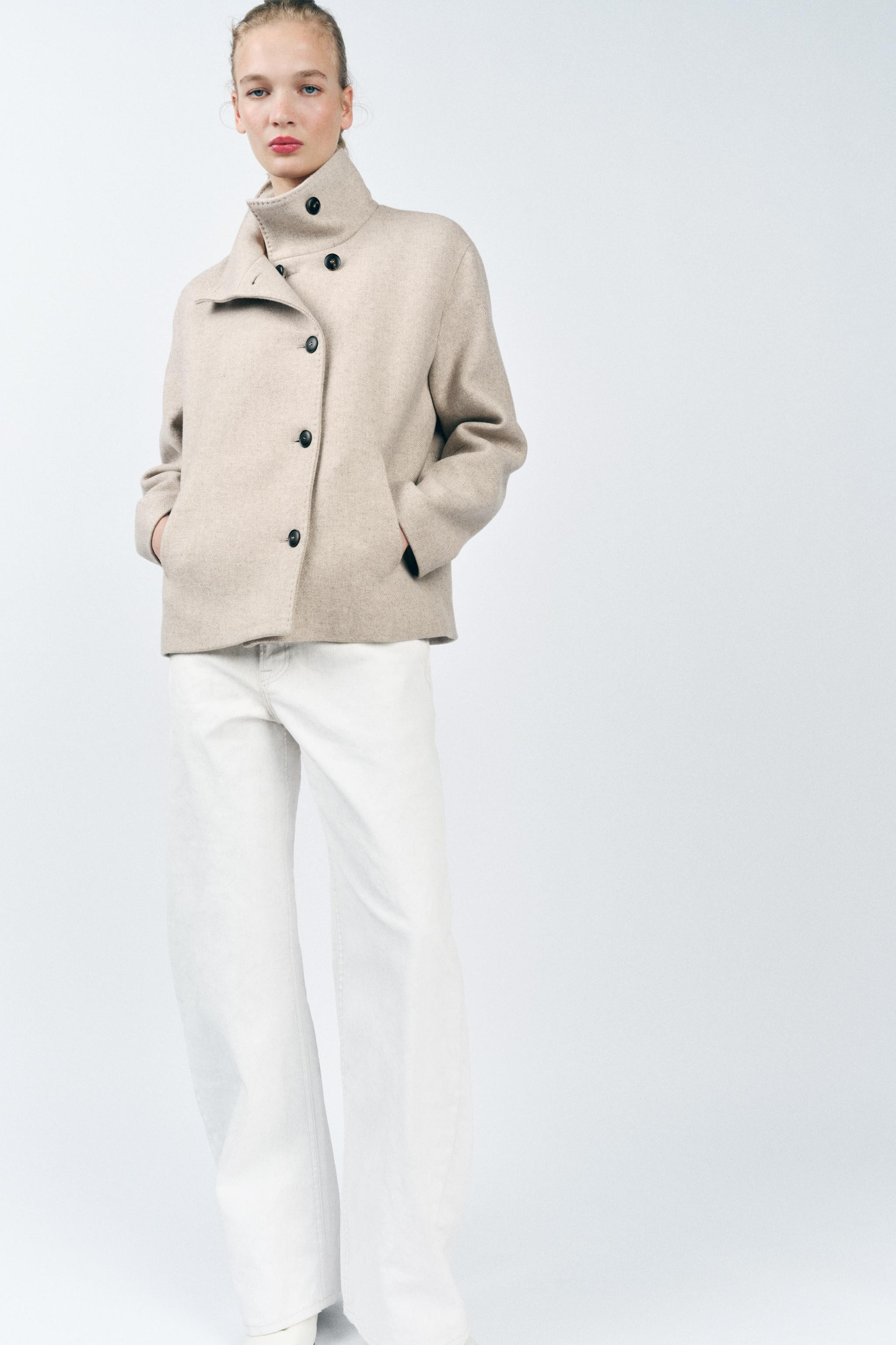 WOOL BLEND SHORT COAT ZW COLLECTION | Zara US