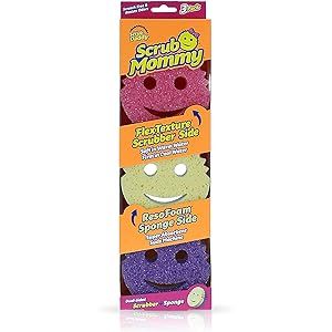 Scrub Daddy Scrub Mommy Dual-Sided Scrubber and Sponge - Scratch Free & Resists Odors - 3 Count 1 ea | Amazon (US)