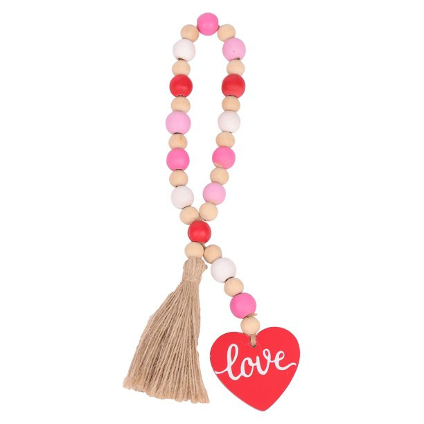 Way To Celebrate Valentine's Day Wood Beads with Tassel, Love - Walmart.com | Walmart (US)