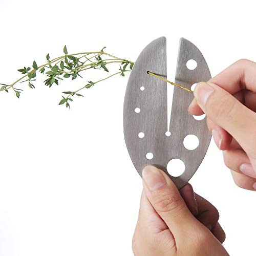 Herb Stripper Tool, Stainless Steel Herb Leaf Zipper for Kale, Chard, Collard Greens, Rosemary and Thyme | Amazon (US)