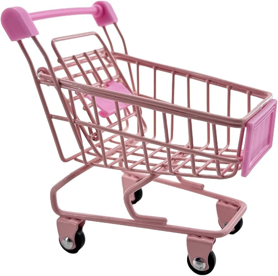 Blue Mini Shopping Cart Small Supermarket Cart Metal Shopping Utility Supermarket Handcart Trolle... | Amazon (US)