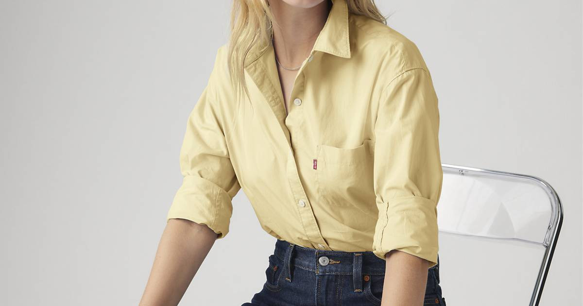 Garment Dye Harlie Boyfriend Shirt - Yellow | Levi's\u00ae US | Levi's US