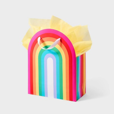 Large Rainbow Shaped Gift Bag with 6ct Tissue Paper Colorful - Spritz™ | Target