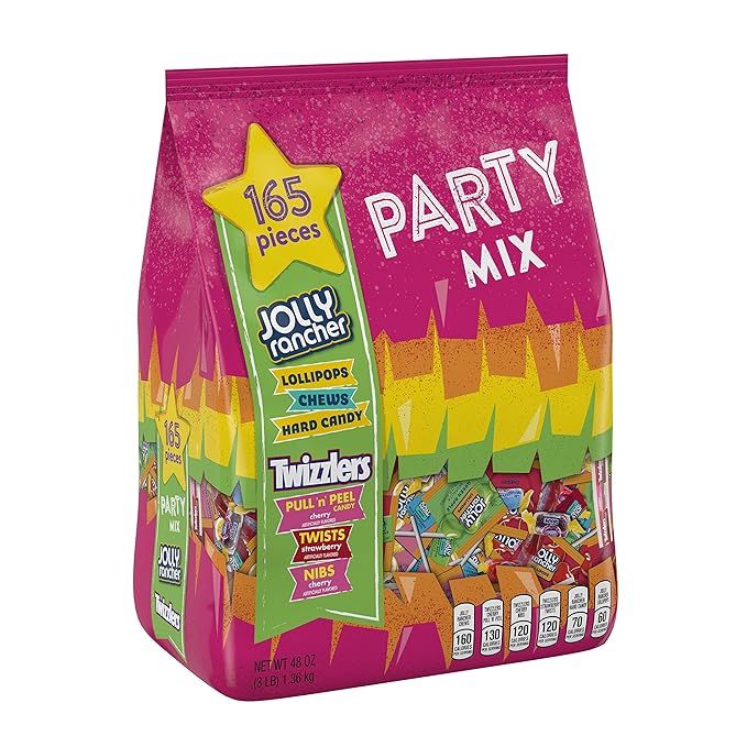 JOLLY RANCHER and TWIZZLERS, Party Mix, Assorted Fruit Flavored, Candy, Christmas, 48 oz, Bulk Va... | Amazon (US)