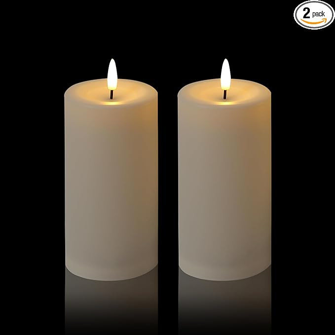 Solar Candles Outdoor Waterproof,Ivory White Flameless Candle Set,Dusk to Dawn Light Sensor,LED R... | Amazon (US)