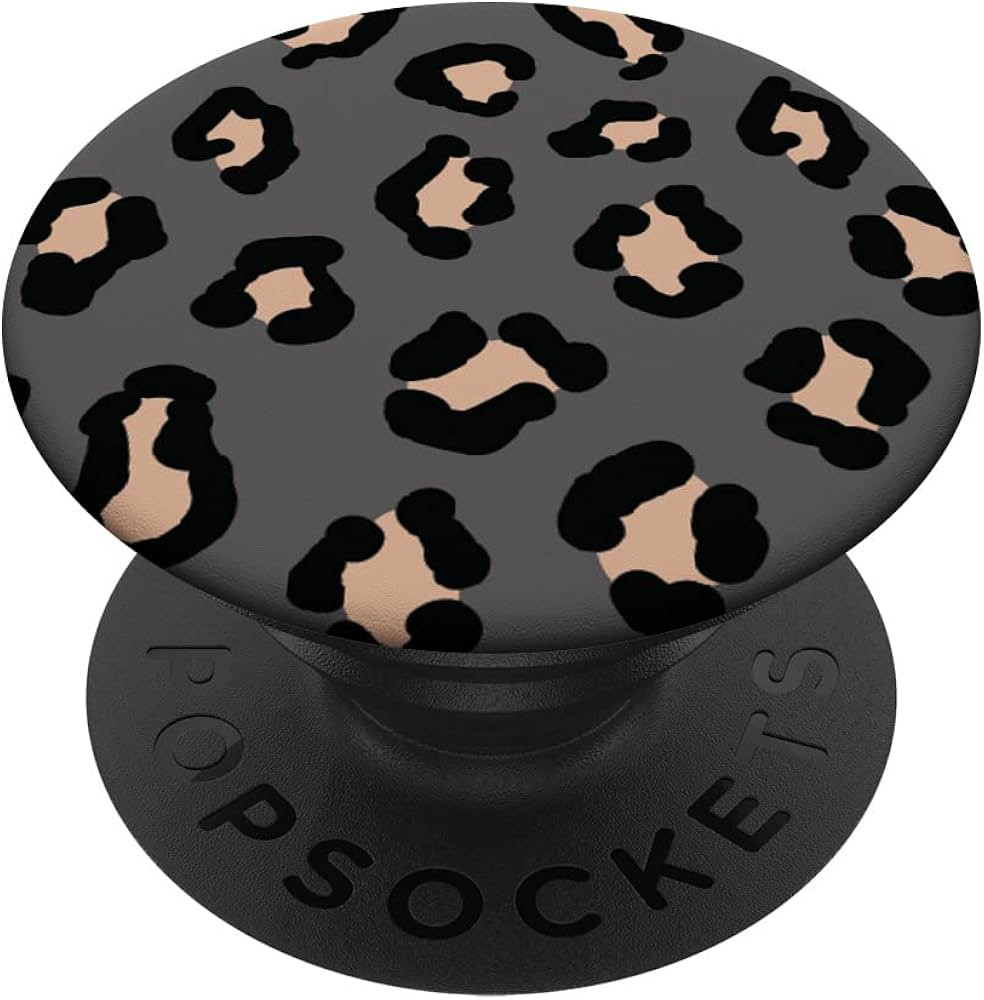 Cute Animal Graphite Cheetah Print Leopard Design PopSockets Swappable PopGrip | Amazon (US)