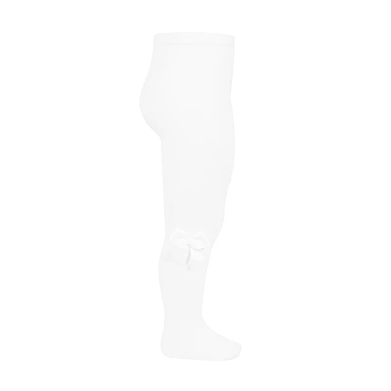 Condor® Tights with Grosgrain Bow - White | Dondolo 
