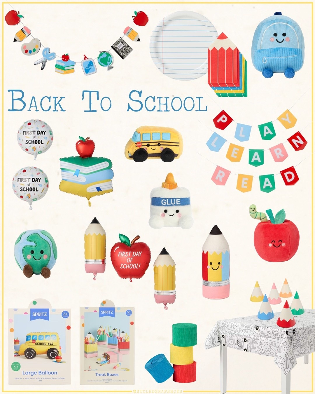 Back to school party decor 📚✏️🚌