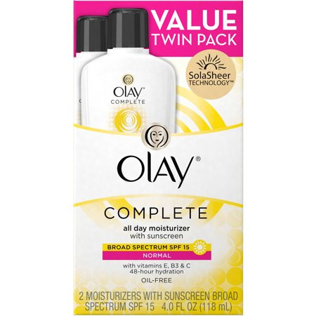 Olay Complete All Day Moisturizer with Sunscreen for Normal Skin, 4 fl oz, 2 count | Walmart (US)