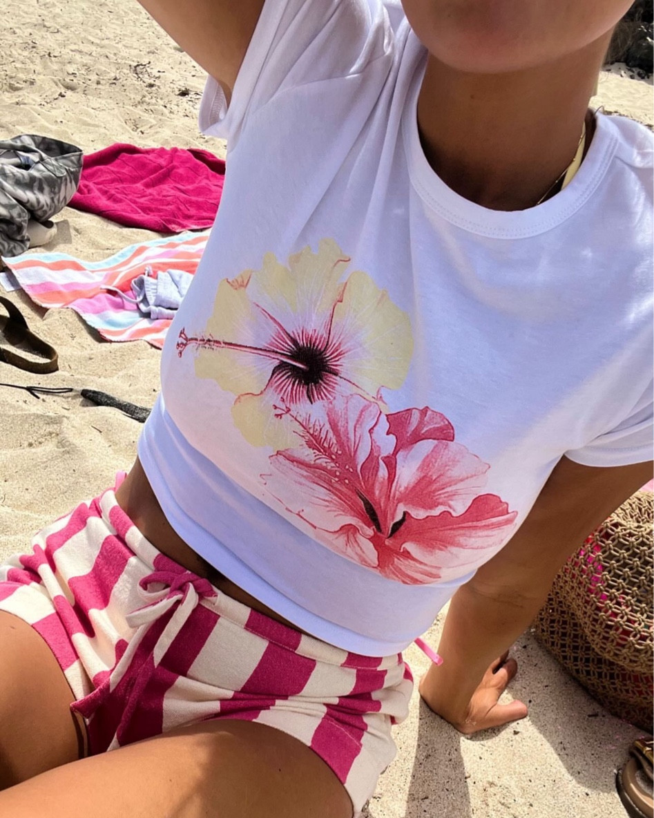 Beach outfit 🌸 wearing size medium in the flower shirt & stripe shorts 

Vacation outfit, beach outfit, casual outfit, summer outfit, amazon find, amazon fashion, mom outfit, hawaii outfit, pool outfit, resort wear, cute tshirt, cropped tshirt, white tshirt, striped shorts, pink shorts, Christine Andrew 

#LTKSwim #LTKFindsUnder50 #LTKTravel
