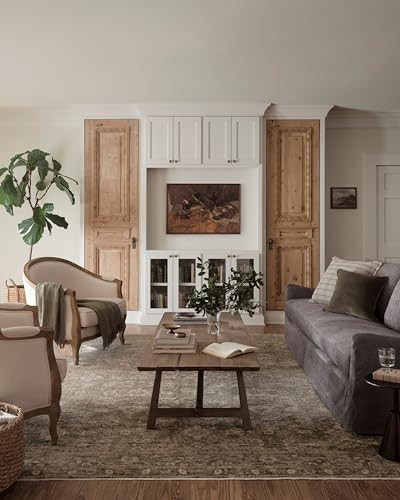 Loloi Magnolia Home by Joanna Gaines Junie Collection JUE-06 Lagoon/Natural 9'-6" x 13', .38" Pil... | Amazon (US)