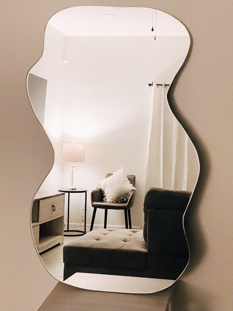 Irregular Asymmetric Curved Mirror Decorative Aesthetic Wall | Etsy | Etsy (US)