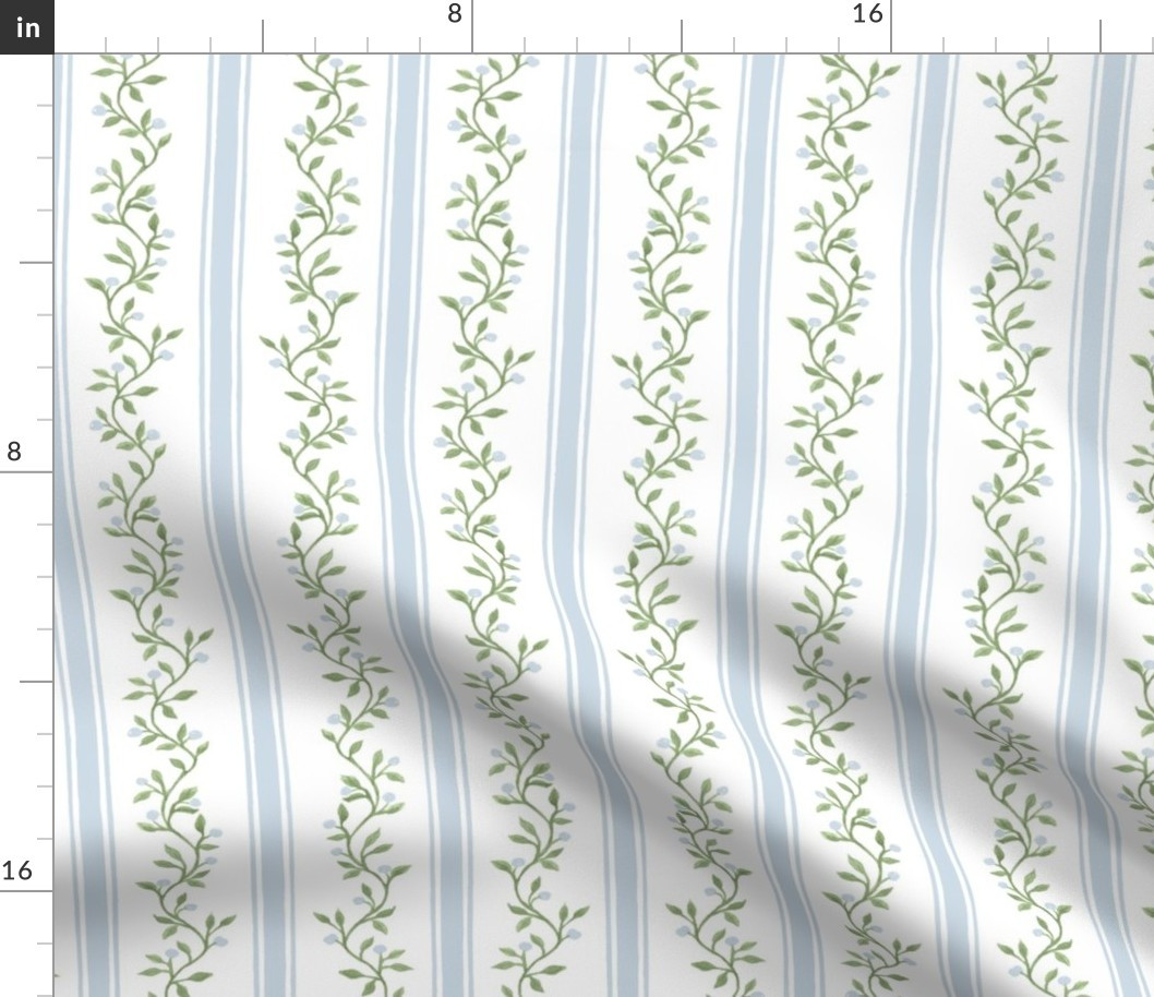LIBBY STRIPE SOFT BLUE GREEN | Spoonflower