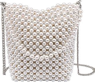 Ayliss Women Beaded Handbag Pearl Clutch Purse Evening Handbag Crossbody Bucket Pearl Tote Should... | Amazon (US)