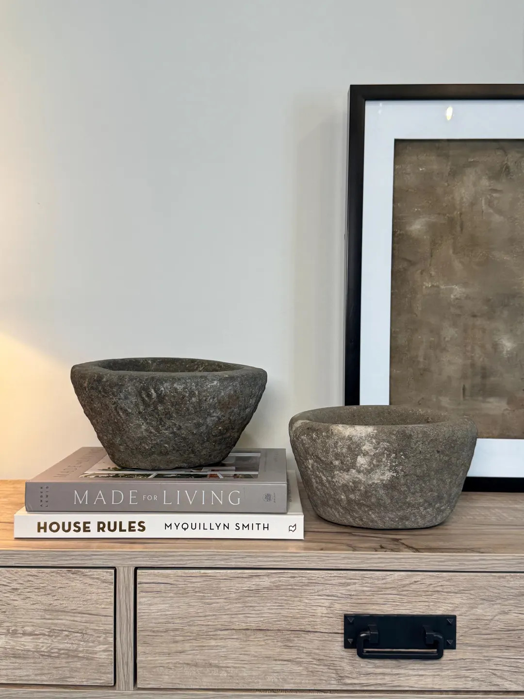 Large Vintage Stone Mortar Bowl 10” and 9”: Rustic Indian Decor - Etsy | Etsy (US)