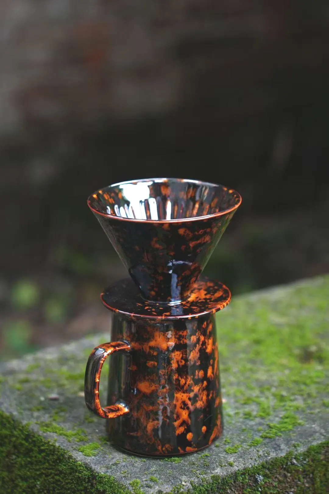 Handmade Artisan Tortoiseshell Glaze Coffee Pour Over Set | Luxury Barista Gift | Wabi Sabi Coffe... | Etsy (US)