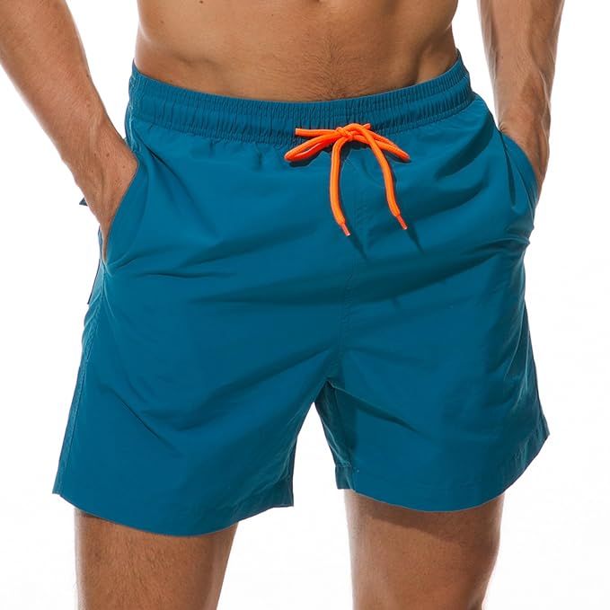 SILKWORLD Men's Swim Trunks Quick Dry Beach Shorts with Pockets | Amazon (US)