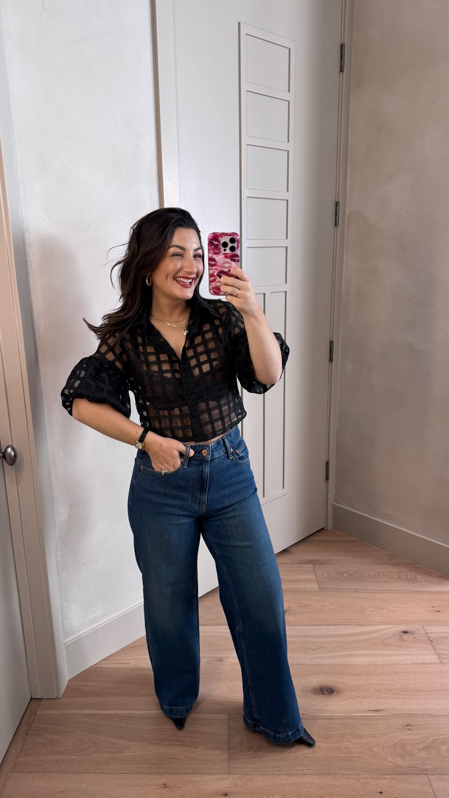 This button up sheer top is so stunning!! Paired it with my favorite jeans for a chic look! 

Top size small, jeans size 27 petite 

5'0" 140lbs
Petite friendly

#LTKdayinmylife #LTKootd #LTKPetite