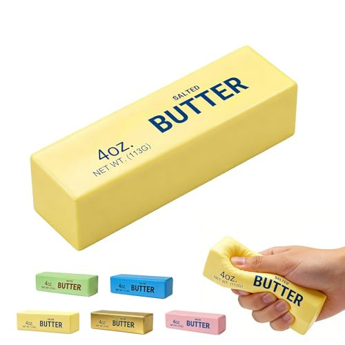 Butter Squishy, Soft Scented Fidget Squishy, Butter Squishy Toy, Cream Scented Butter Squeeze Toy，Slow Rising Butter Stick Stress Relief Toy for Relaxation,Office Desk Decor (Yellow) | Amazon (US)