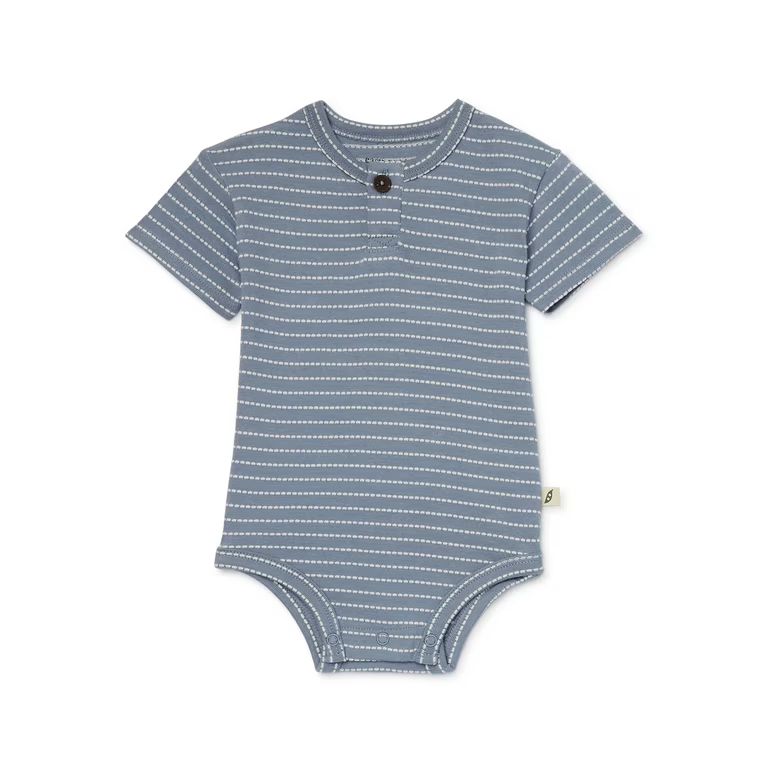easy-peasy Baby Henley Shirt Stripe Bodysuit with Short Sleeves, Sizes 0-24M | Walmart (US)