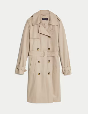 Double Breasted Trench Coat with Recycled Polyester | M&S Collection | M&S | Marks & Spencer (UK)