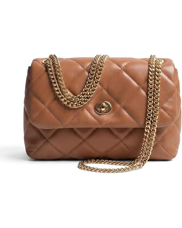 Apryl Quilted Crossbody Bags for Women - Shoulder Bag with Chain Purse Strap - Small Trendy Soft ... | Amazon (US)