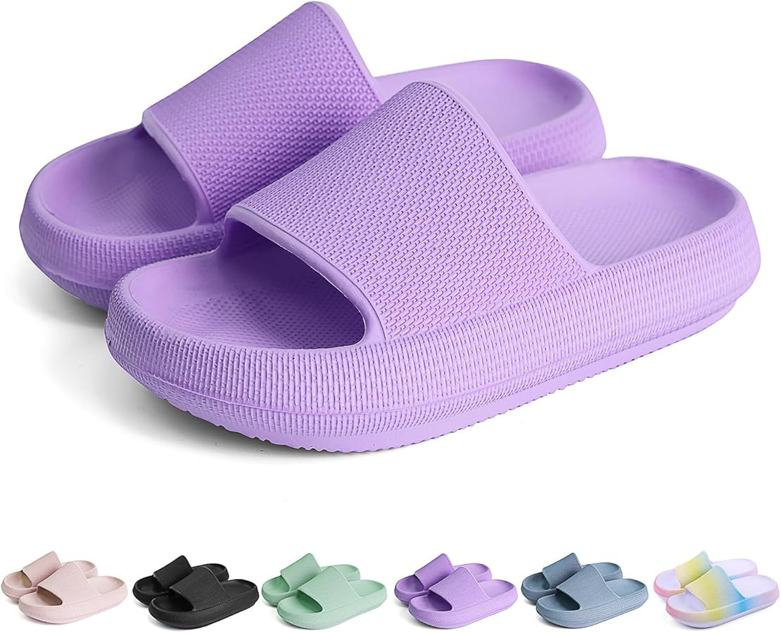 Kids Cloud Slides丨Boys Girls Bathroom Shower Sandals丨Open Toe Thick Sole Slip on Slippers丨S... | Amazon (US)