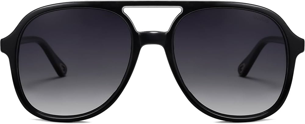 SOJOS Retro Square Polarized Aviator Sunglasses Womens Mens 70s Vintage Double Bridge Sun Glasses... | Amazon (US)