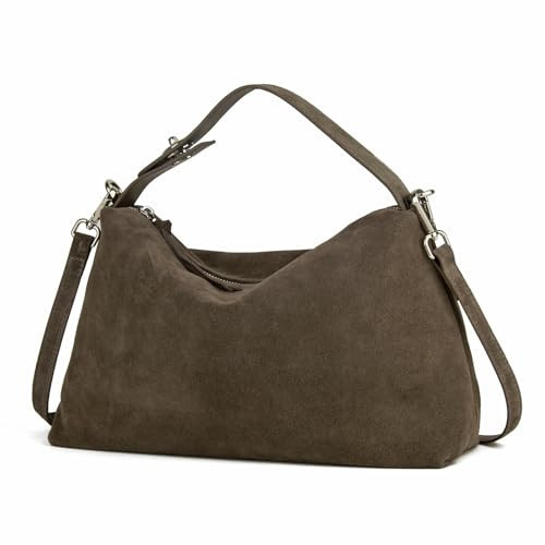 DONNAIN Suede Bag for Women Leather Slouchy Hobo Tote Bag Women Handbags Work Bag(Taupe) | Amazon (UK)