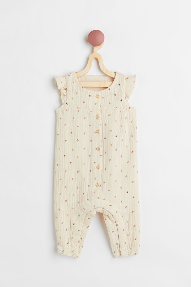 H & M - Cotton Romper - Beige | H&M (US + CA)