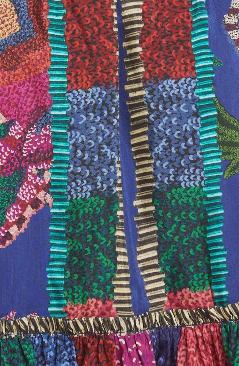 Sunset Tapestry Belted Cotton Blend Minidress | Nordstrom